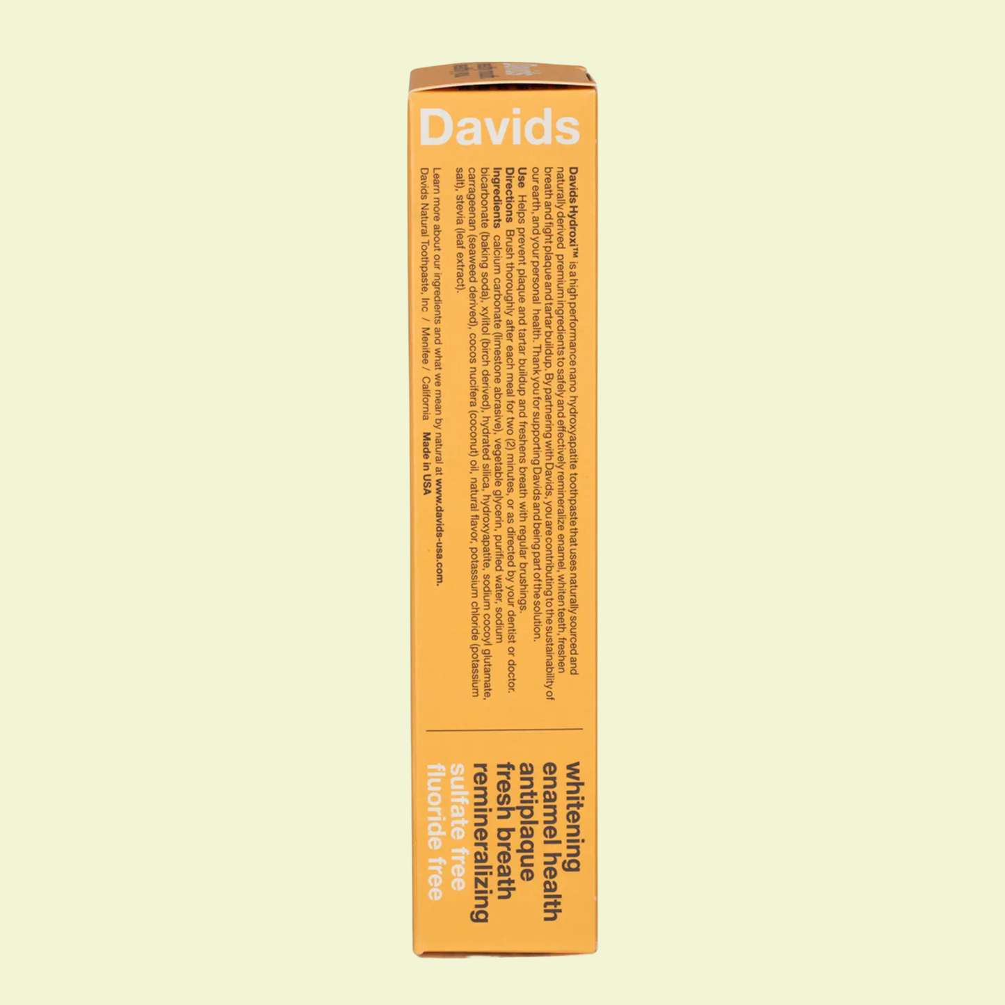 Davids Hydroxi Toothpaste – Whitening + Antiplaque Orange + Vanilla 113g