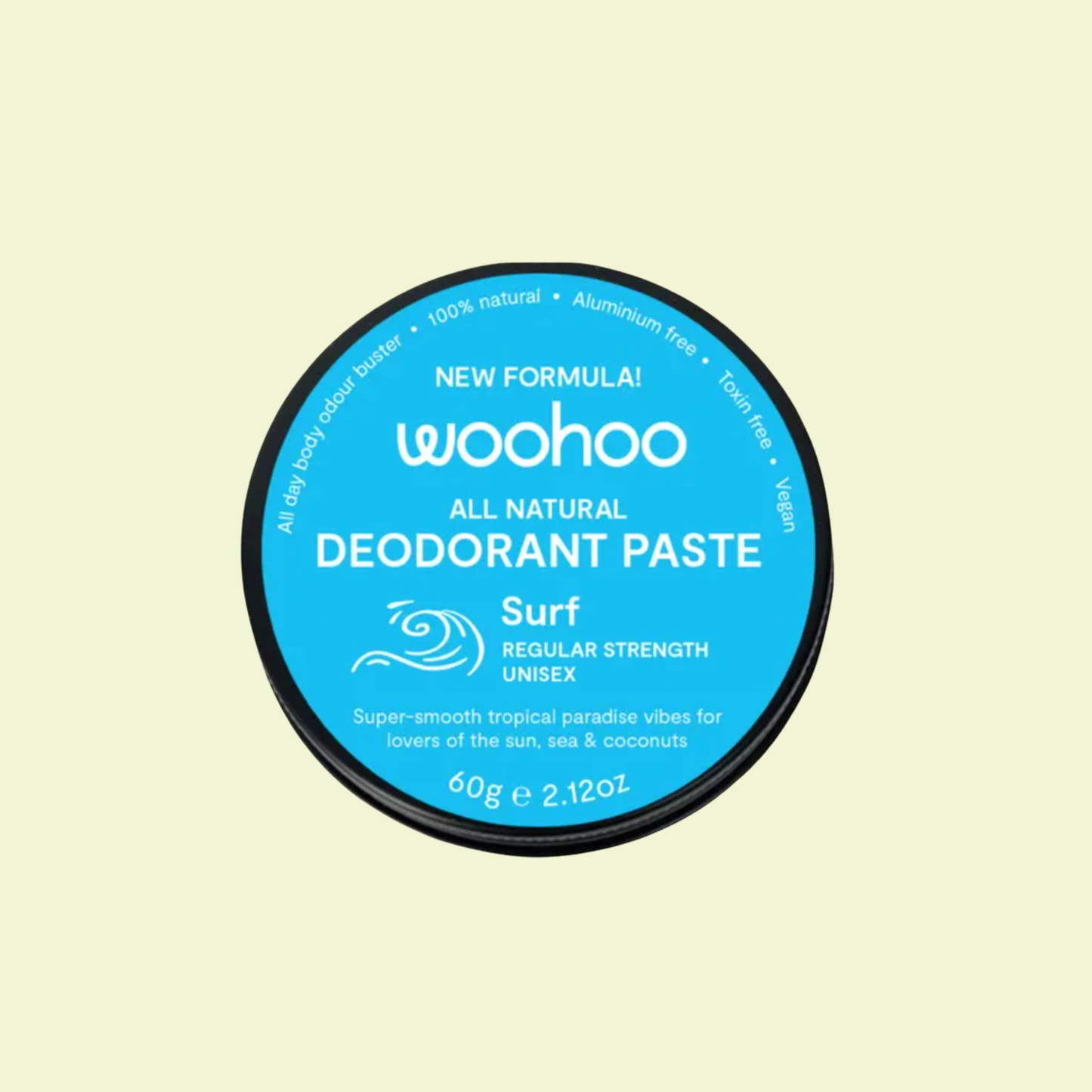 Woohoo Body Deodorant Paste Tin Surf Regular Strength 60g