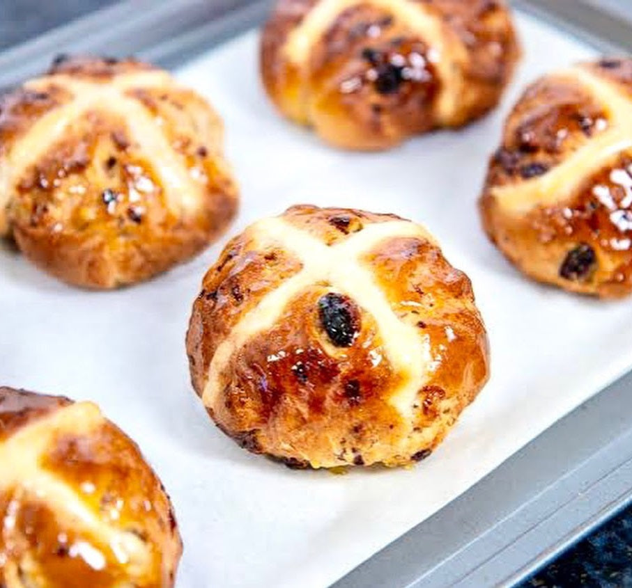 The hot cross bun mix is finally back at the Gram store in Fitzroy. It's without yeast so you can follow your favourite recipe.
