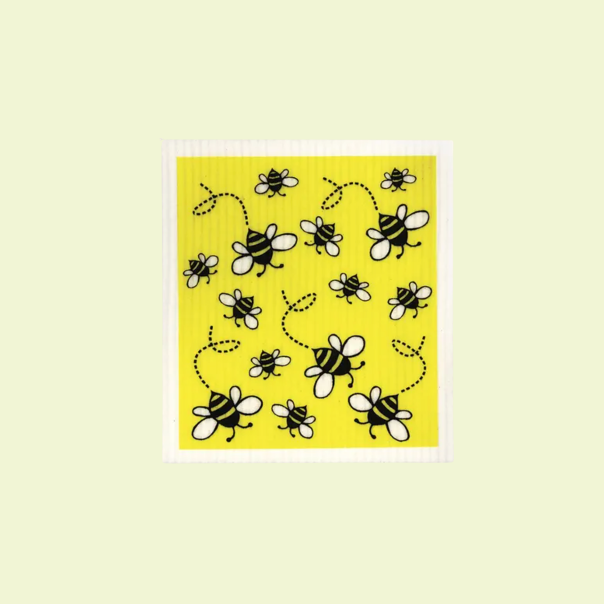 Pattern of bees on a yellow background