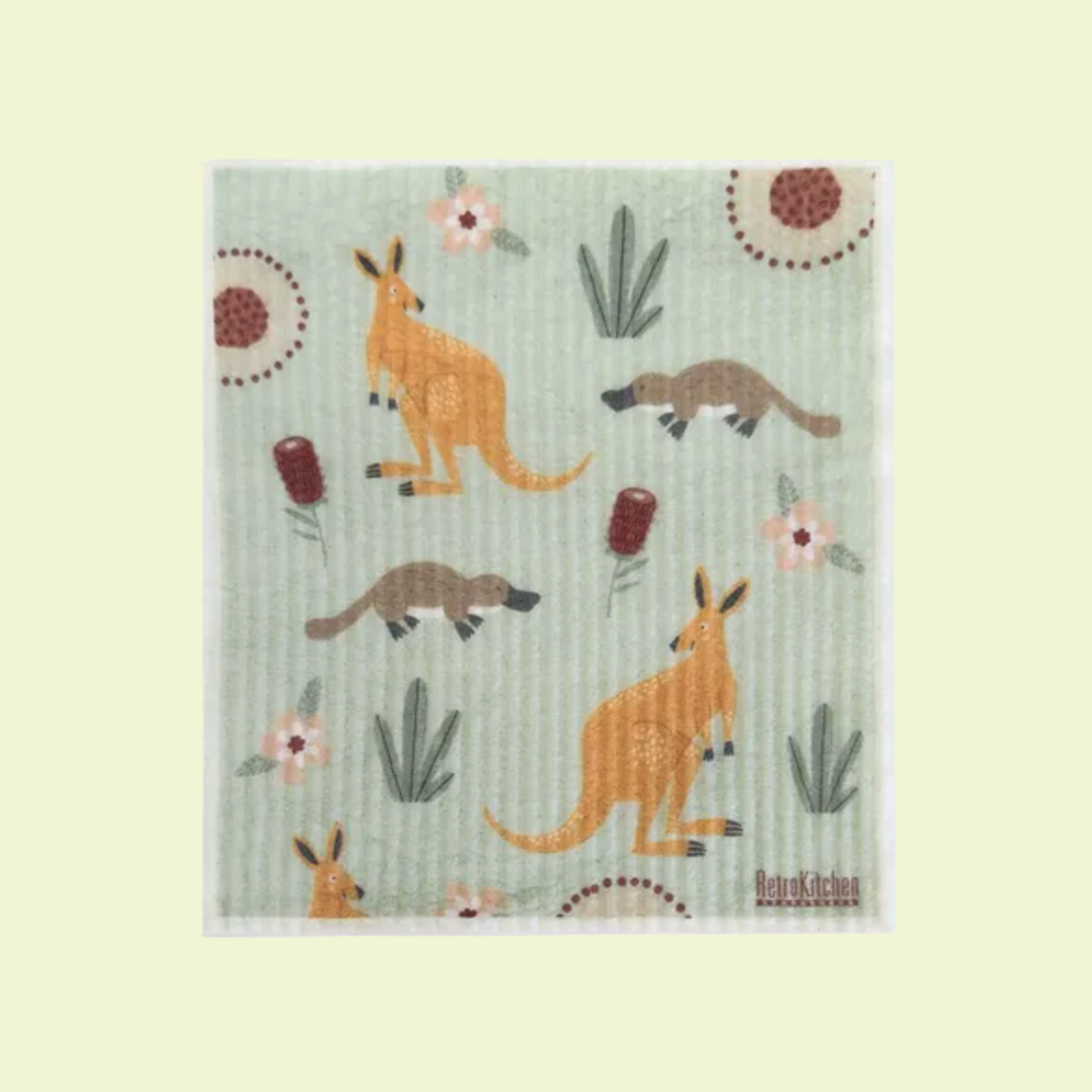 100% Compostable Sponge Cloth Kangaroos