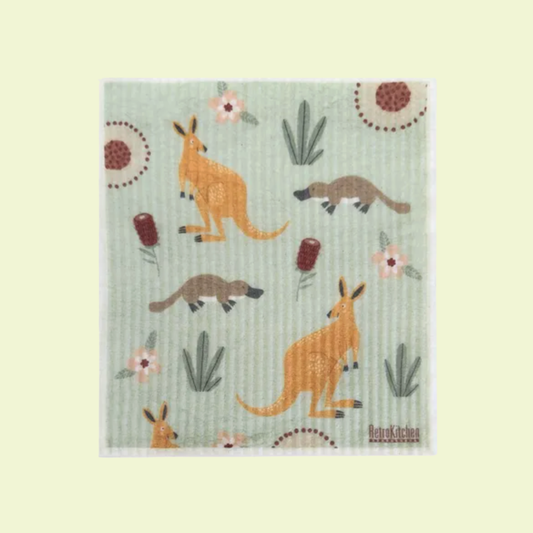 100% Compostable Sponge Cloth Kangaroos