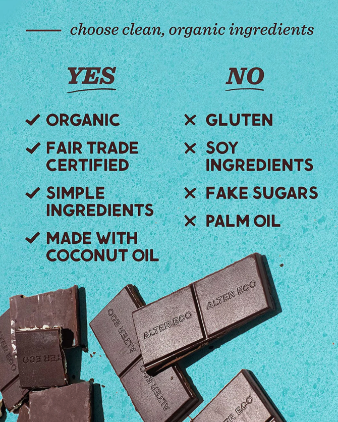 Alter Eco Chocolate Organic Mint Creme Dark Truffle Thins 84g
