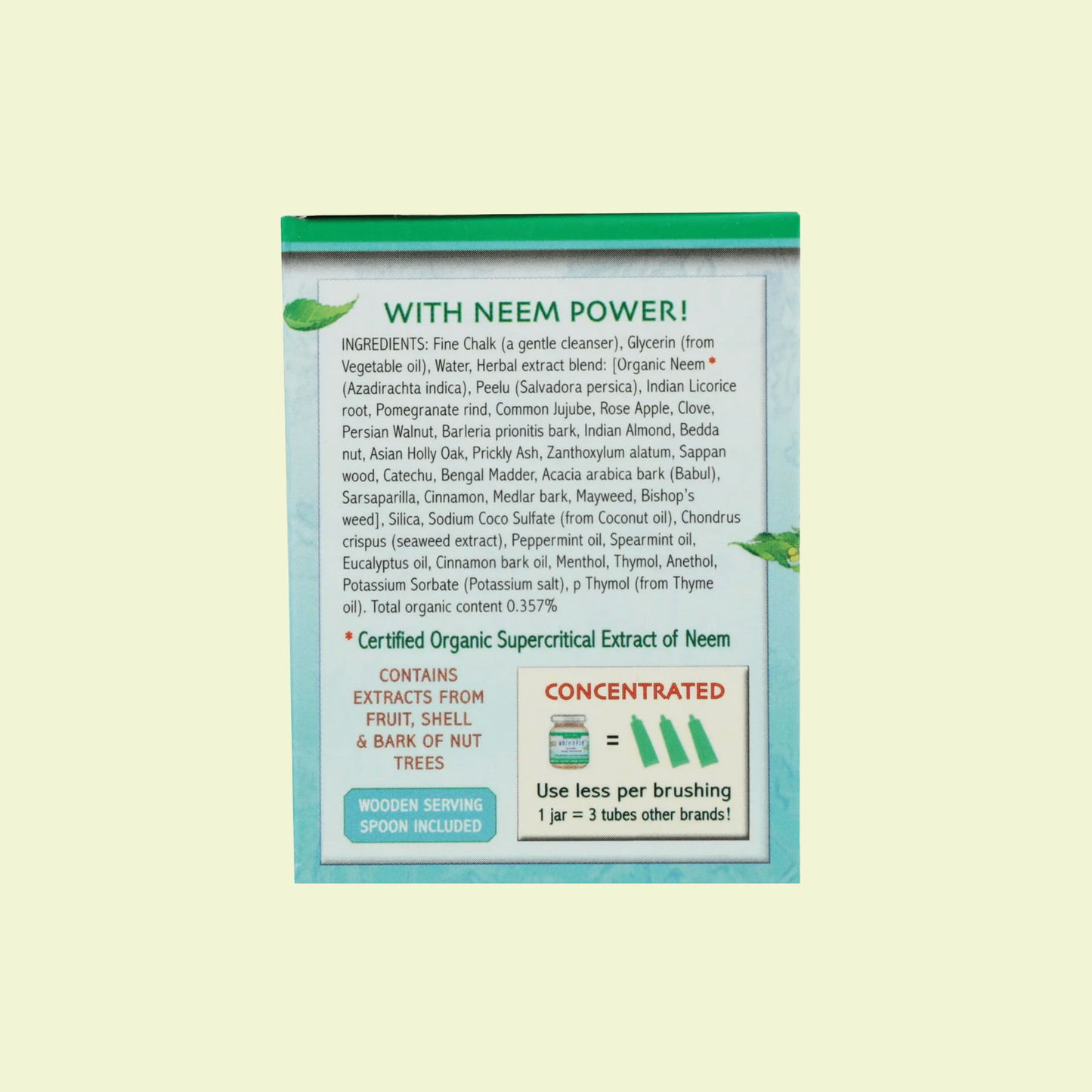 Auromere Toothpaste Ayurvedic Fresh Mint in a Jar 117g