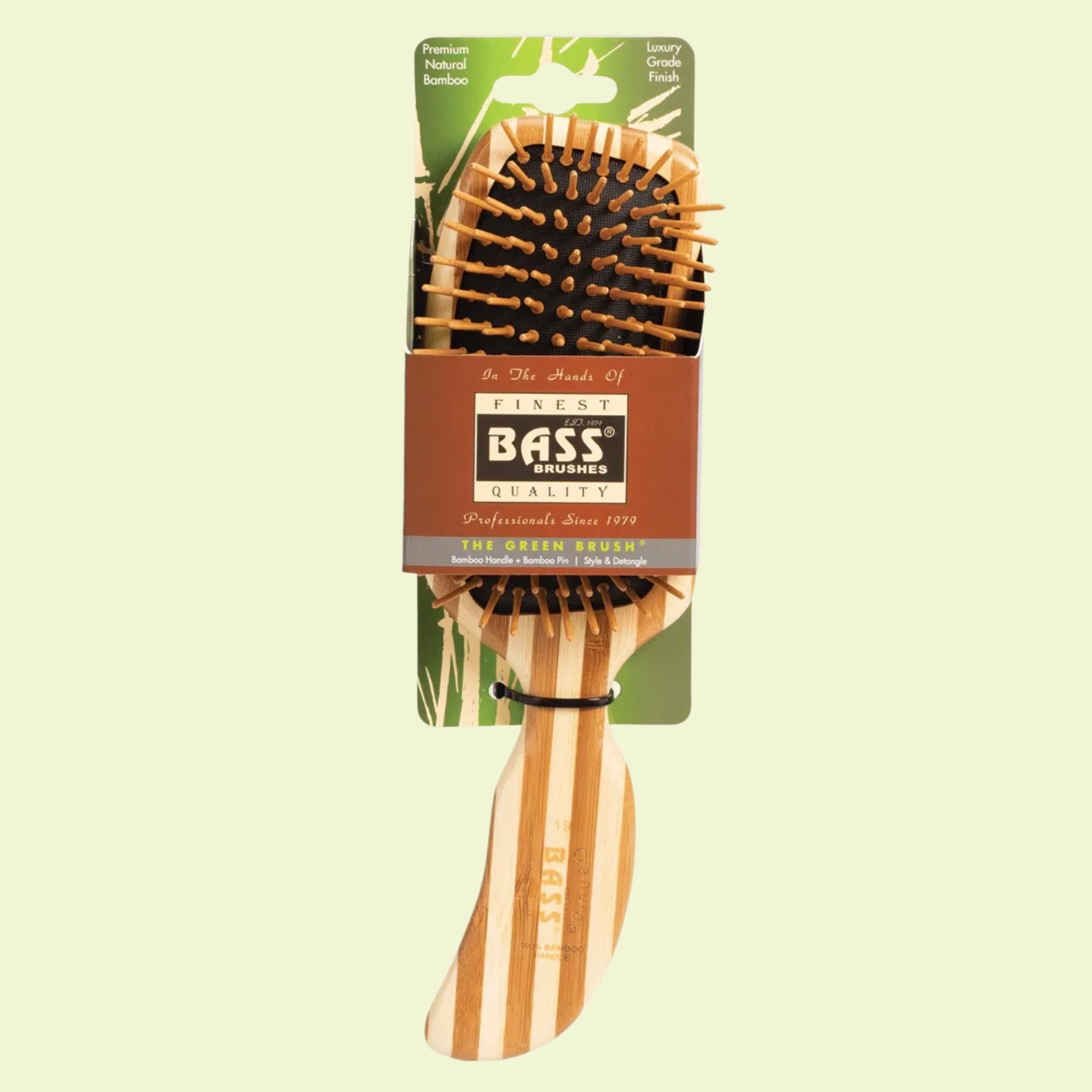 Bass Bamboo Hair Brush Semi S Shaped Handle