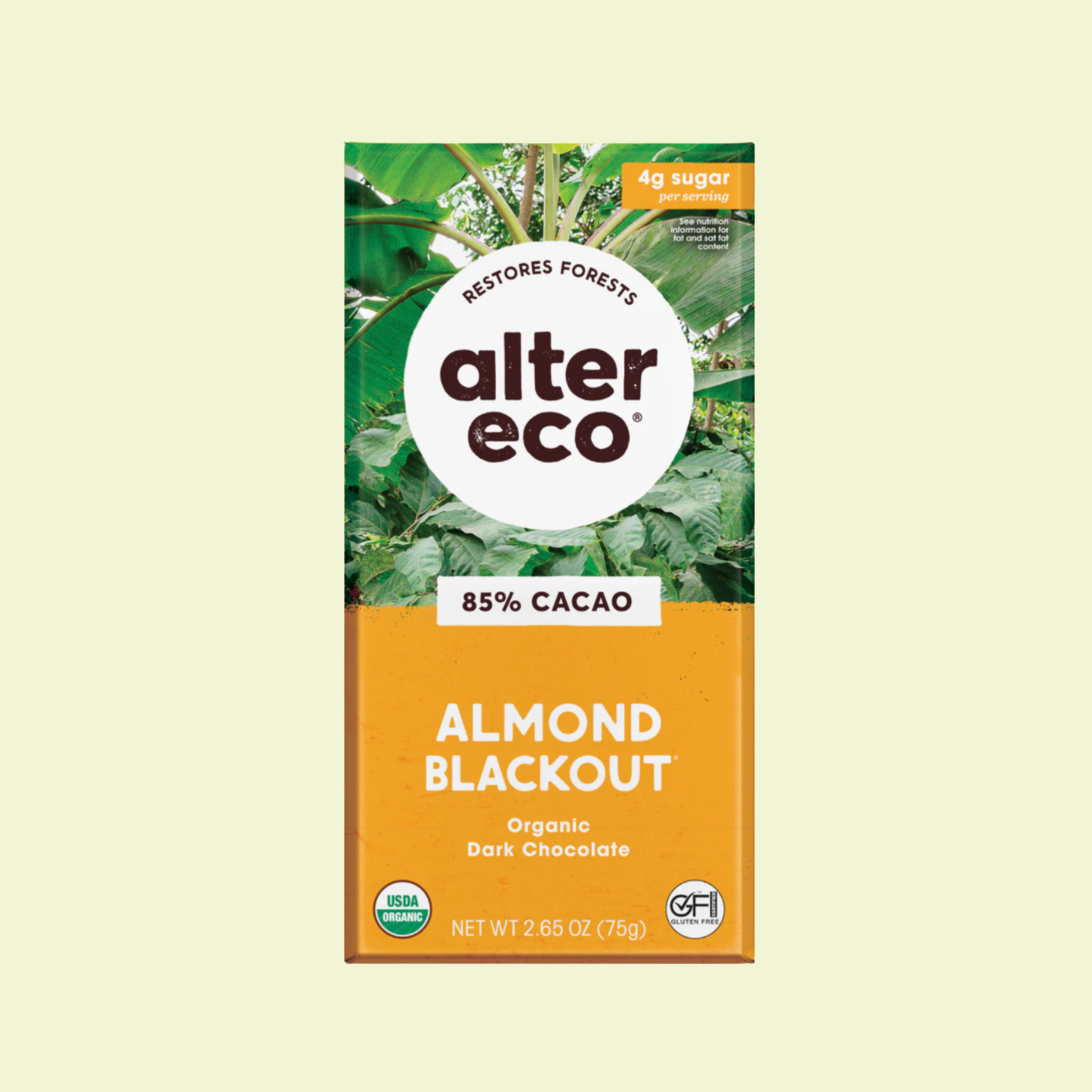 Chocolate Organic Dark Almonds Blackout 75g