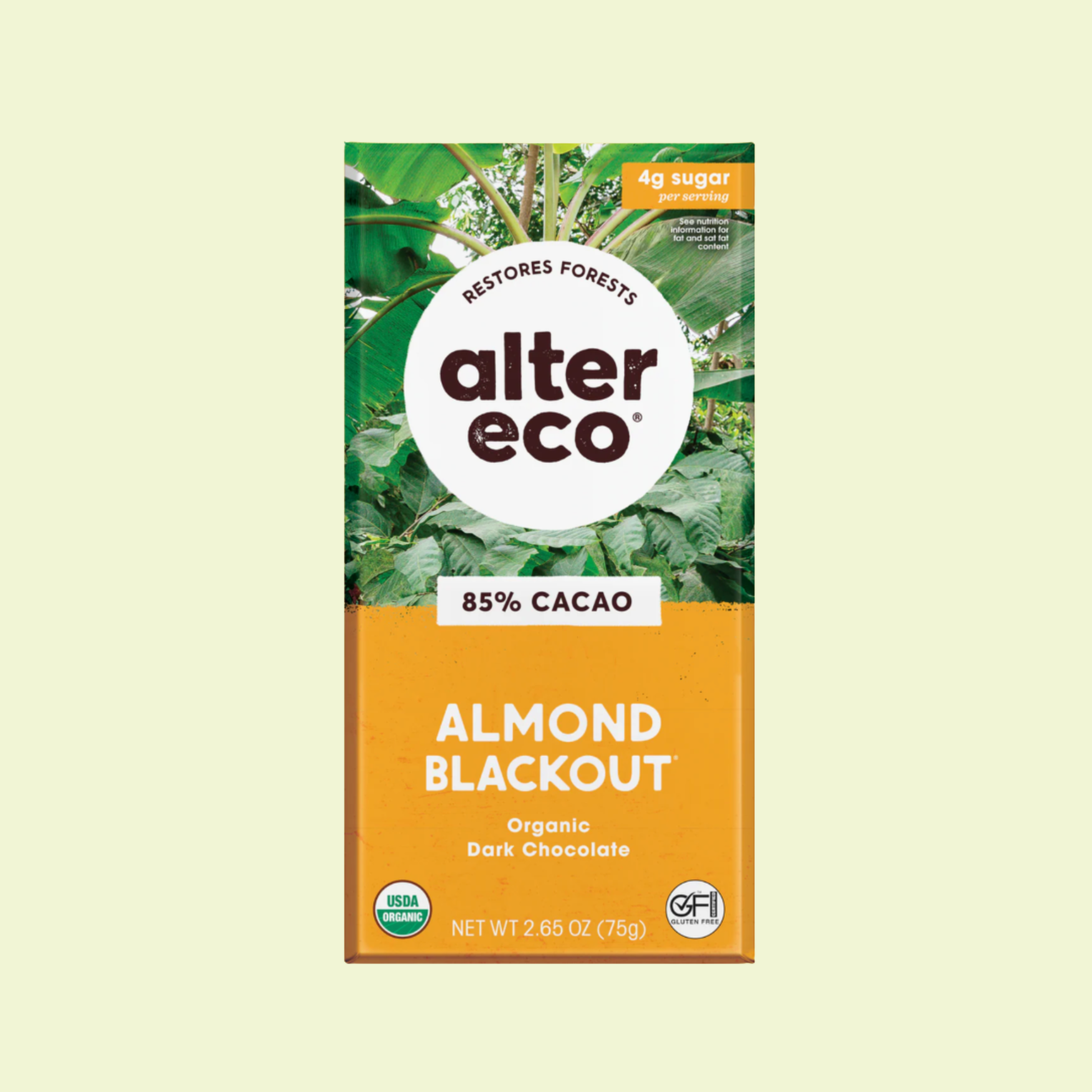Chocolate Organic Dark Almonds Blackout 75g
