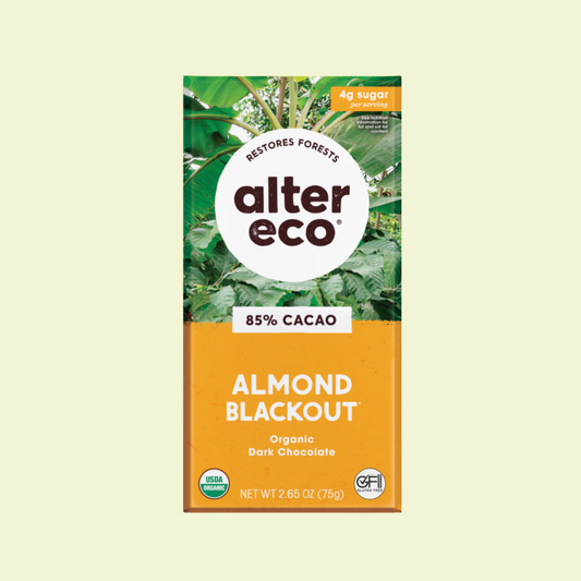 Chocolate Organic Dark Almonds Blackout 75g
