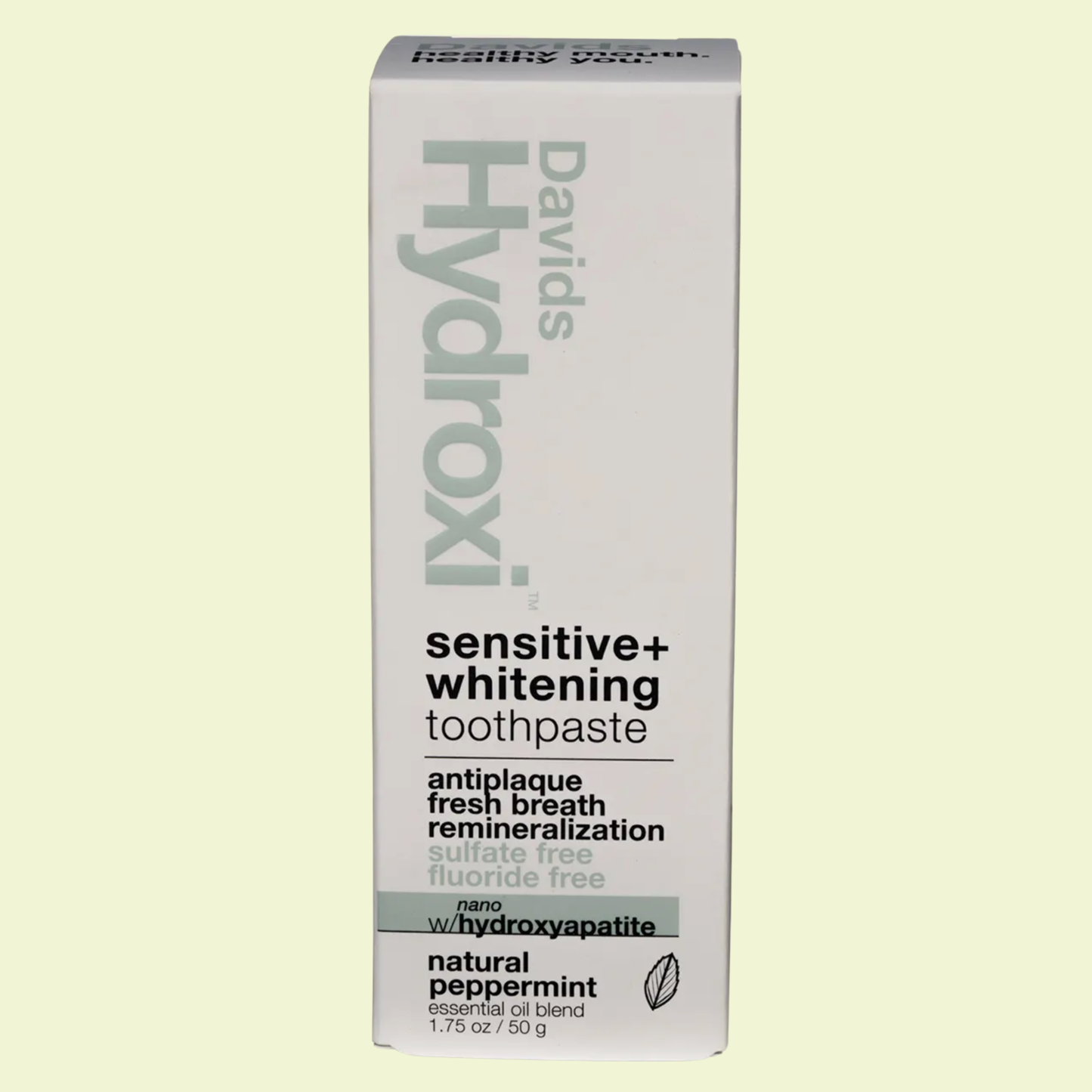 Davids Hydroxi Toothpaste – Sensitive + Whitening Peppermint 50g