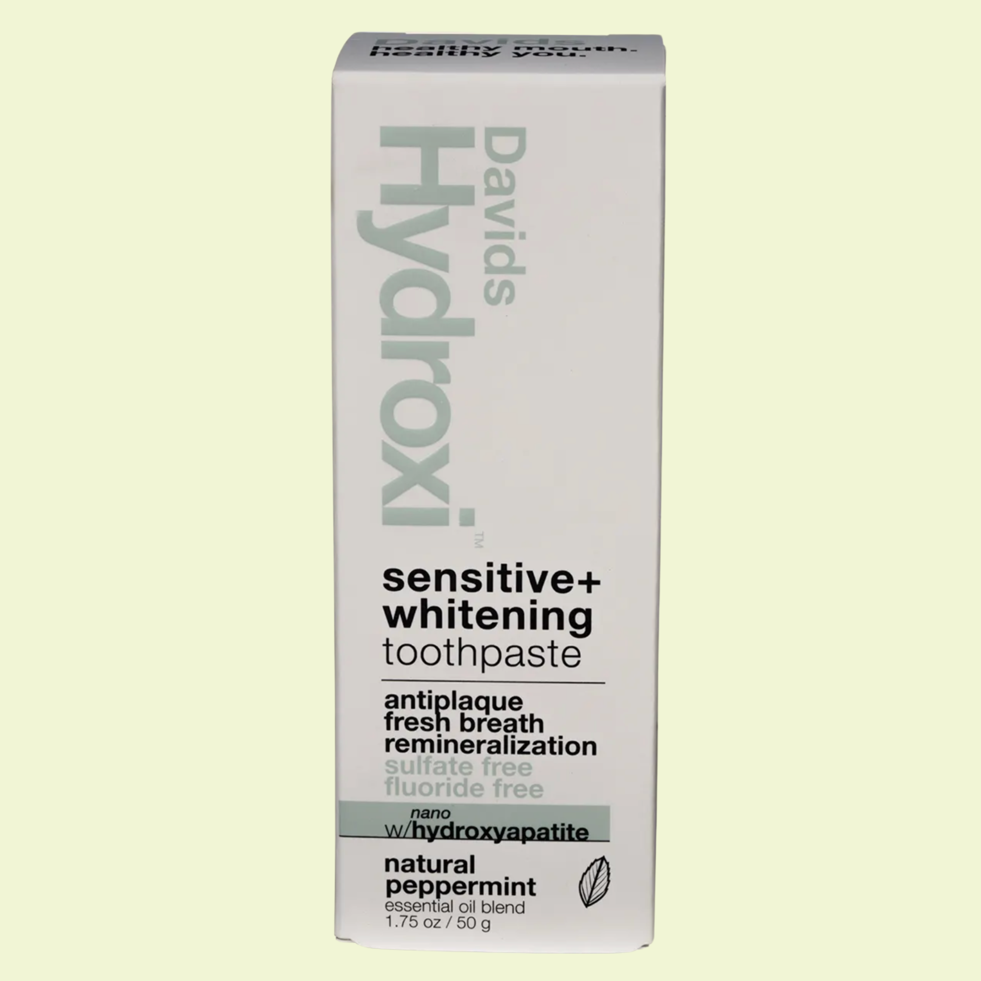 Davids Hydroxi Toothpaste – Sensitive + Whitening Peppermint 50g