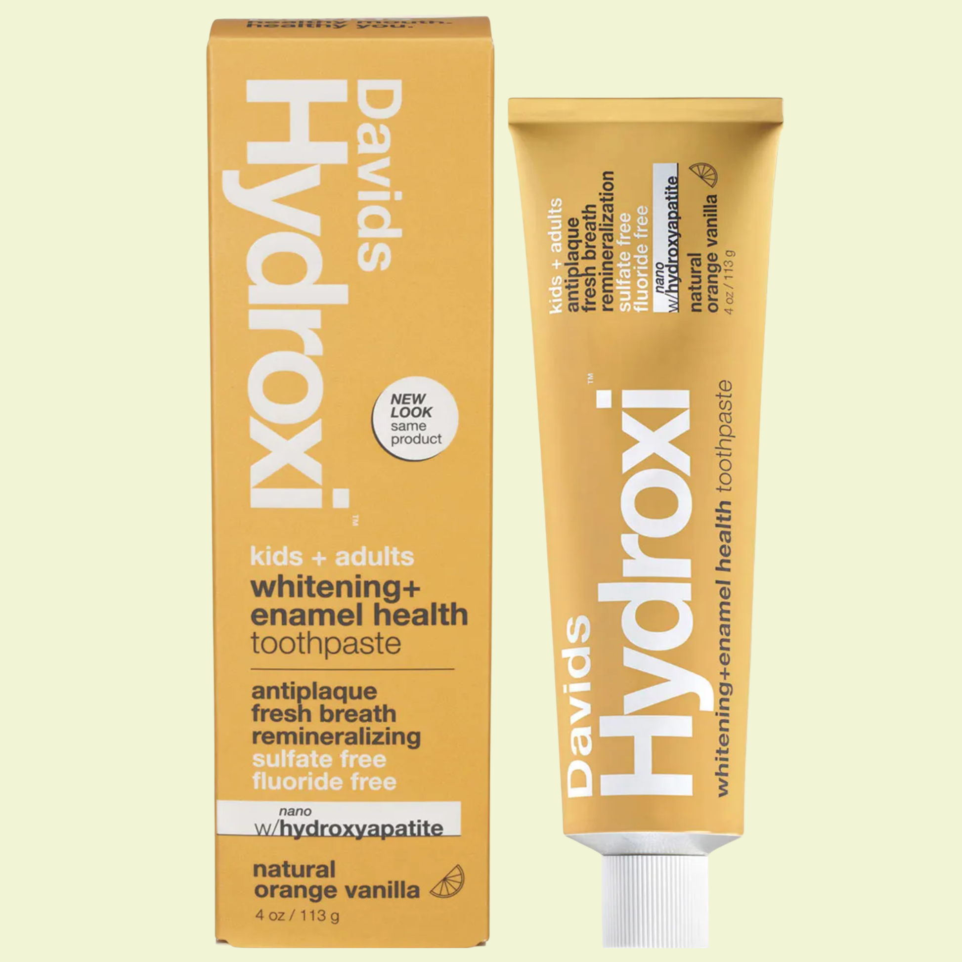 Davids Hydroxi Toothpaste – Whitening + Antiplaque Orange + Vanilla 113g
