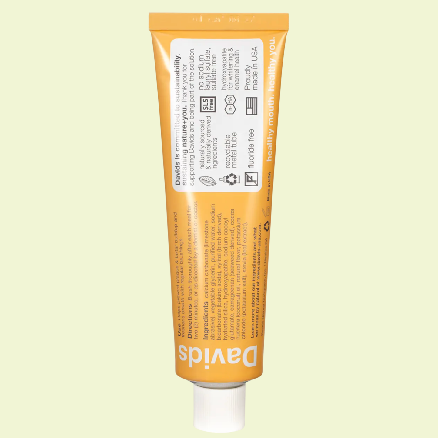 Davids Hydroxi Toothpaste – Whitening + Antiplaque Orange + Vanilla 113g