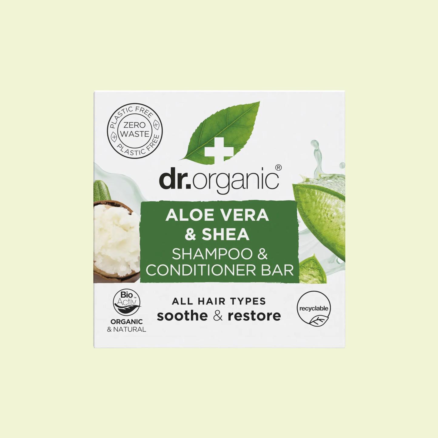 Dr. Organic Shampoo & Conditioner Bar Aloe Vera & Shea 75g