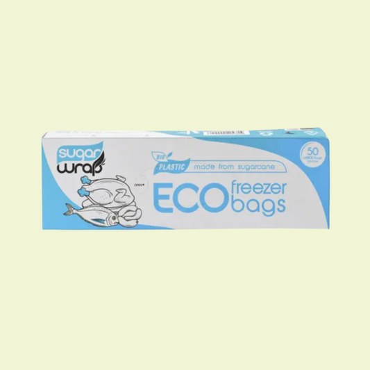 SugarWrap Eco Freezer Bags Made from Sugarcane Large 50pk
