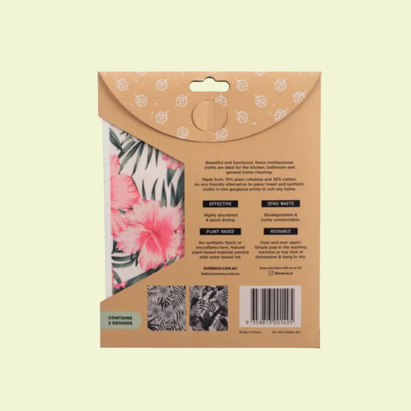 Eco Sponge Cloths Hawaiian Hibiscus Collection 2pk
