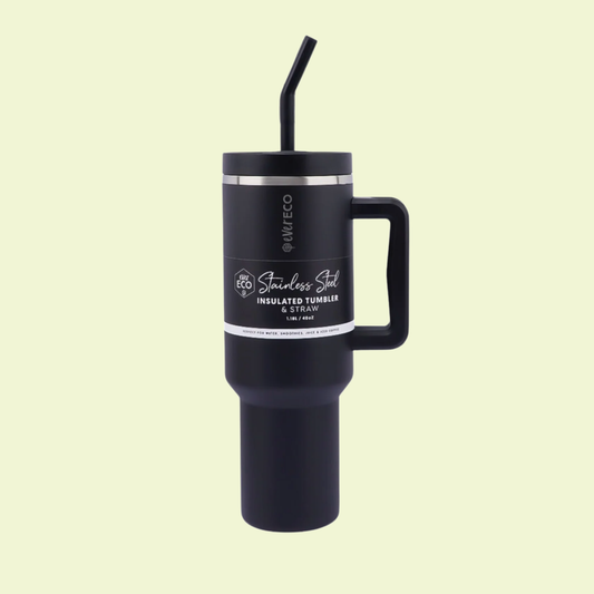 Ever Eco Insulated Tumbler with Handle & Straw Onyx 1.18L