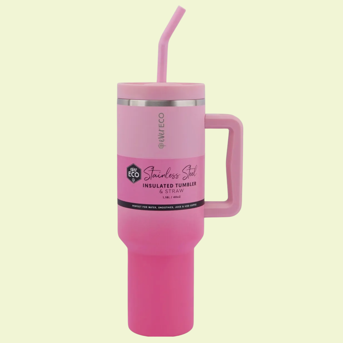 Ever Eco Insulated Tumbler with Handle & Straw Rise 1.18L