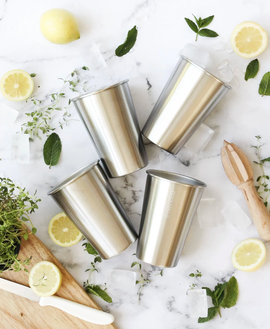 Ever Eco Stainless Steel Drinking Cups 4x500ml