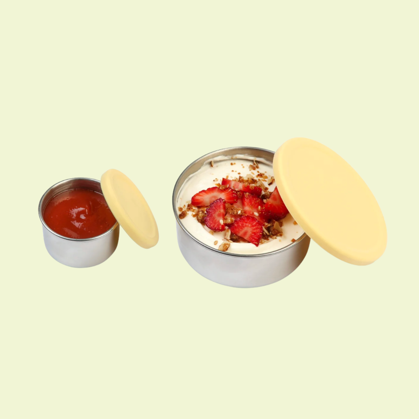 Ever Eco Stainless Steel Leakproof Snack Pods Buttercup 2pk