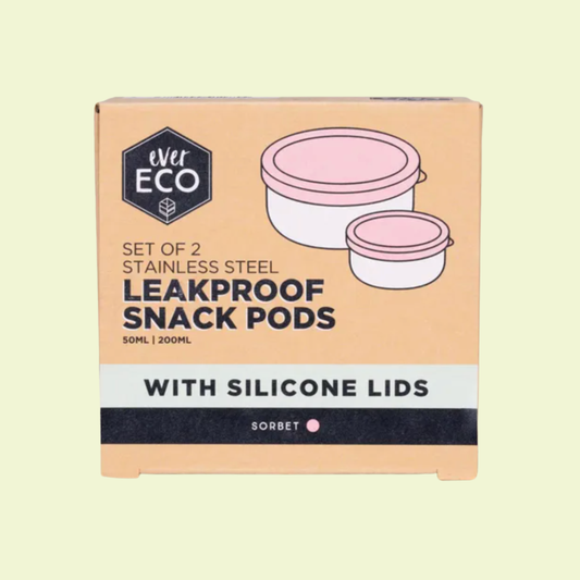 Ever Eco Stainless Steel Leakproof Snack Pods Sorbet 2pk