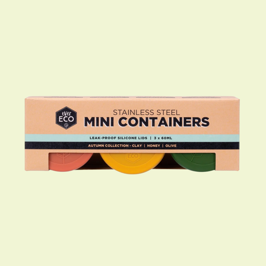 Ever Eco Stainless Steel Mini Containers Autumn Leak Resistant 3pk