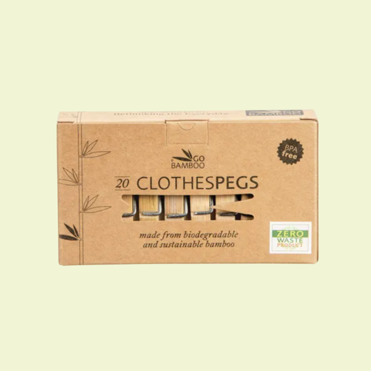 Go Bamboo Clothes Pegs Biodegradable Bamboo 20pk