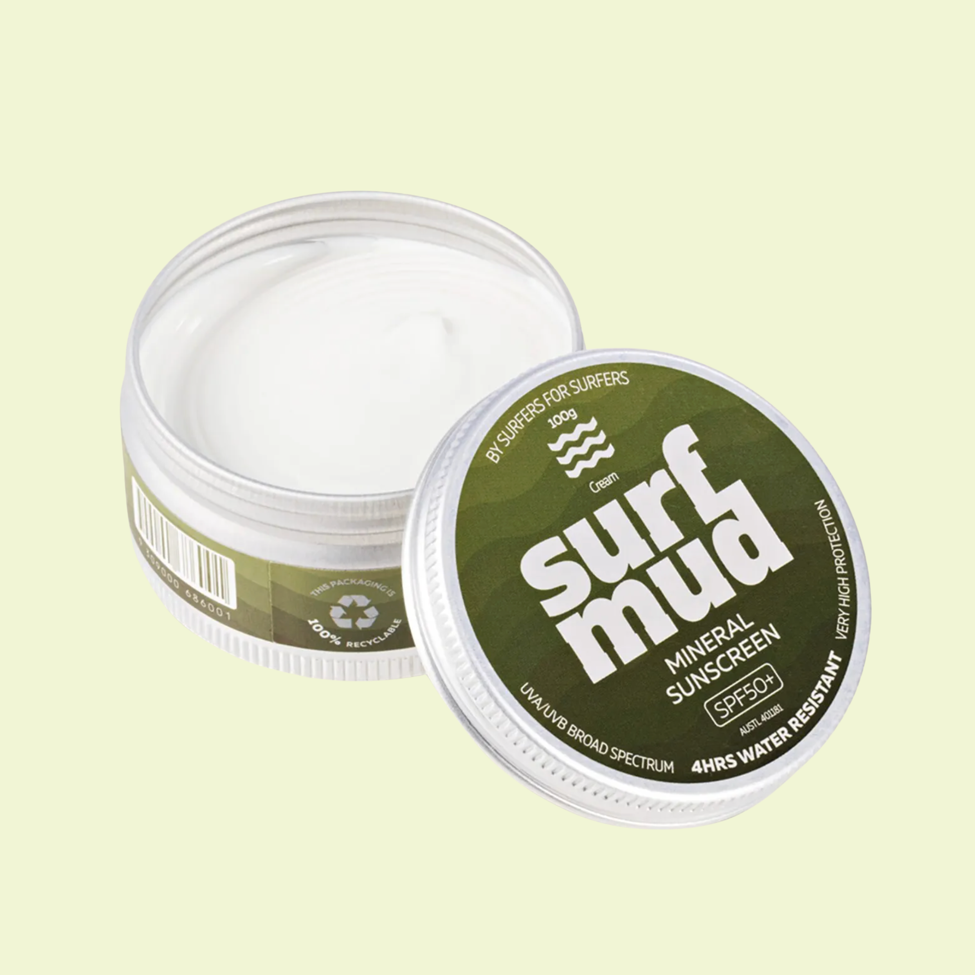 Surf Mud Mineral Sunscreen SPF50+ 100g Tin