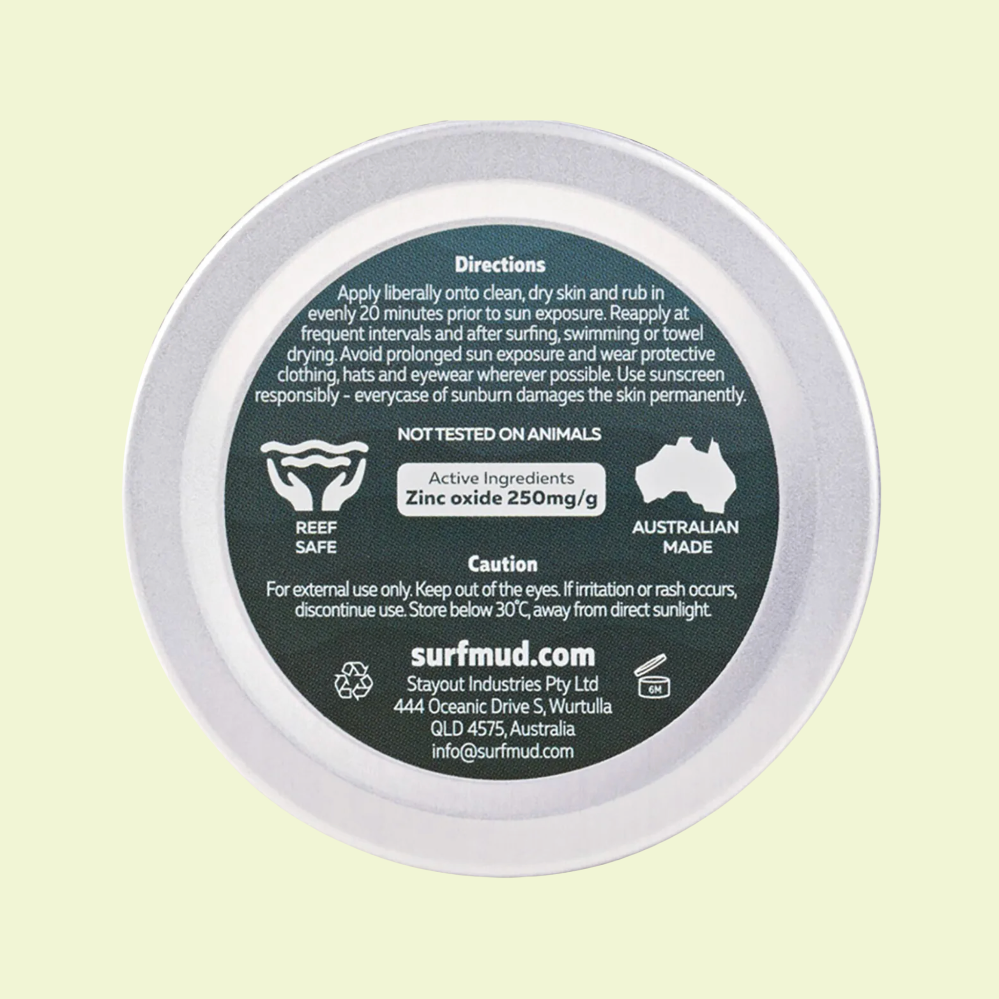 Surf Mud Ocean Addicts Sunscreen SPF30 100g Tin