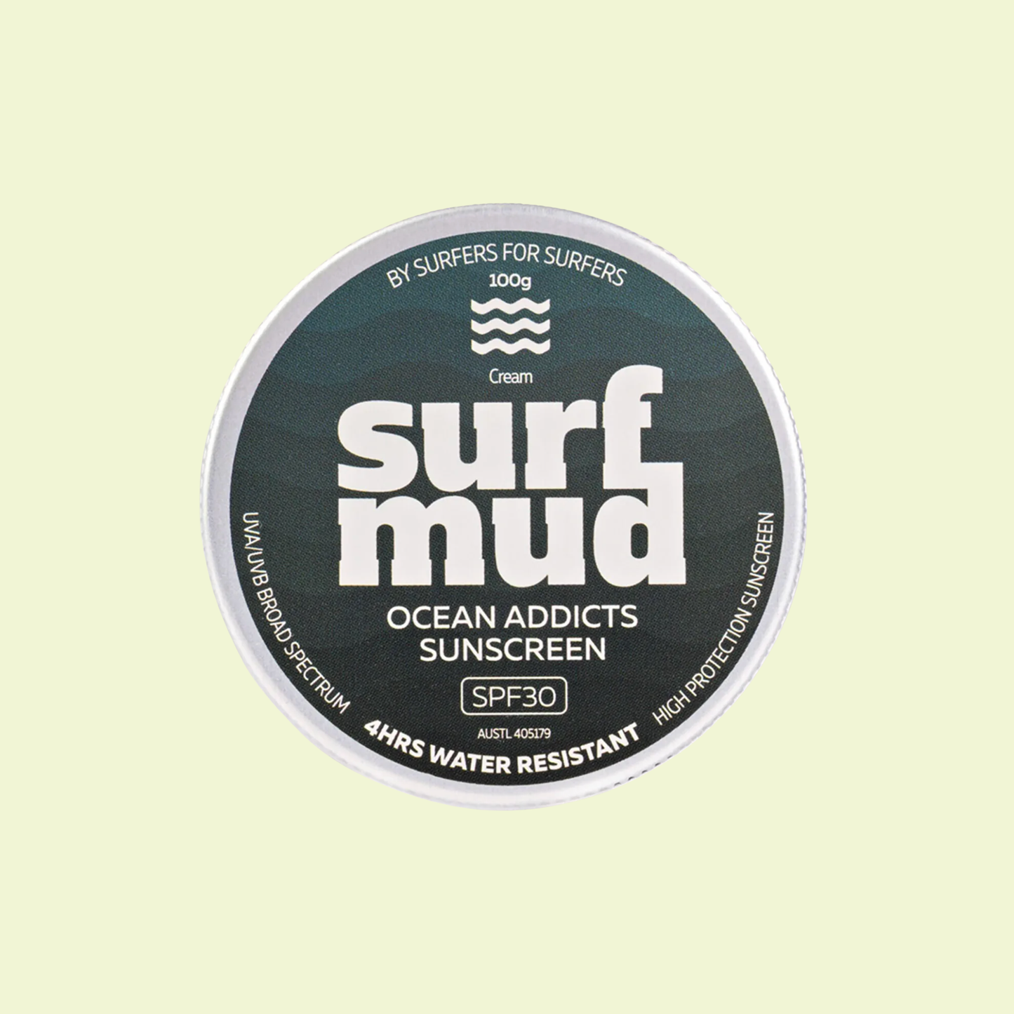 Surf Mud Ocean Addicts Sunscreen SPF30 100g Tin