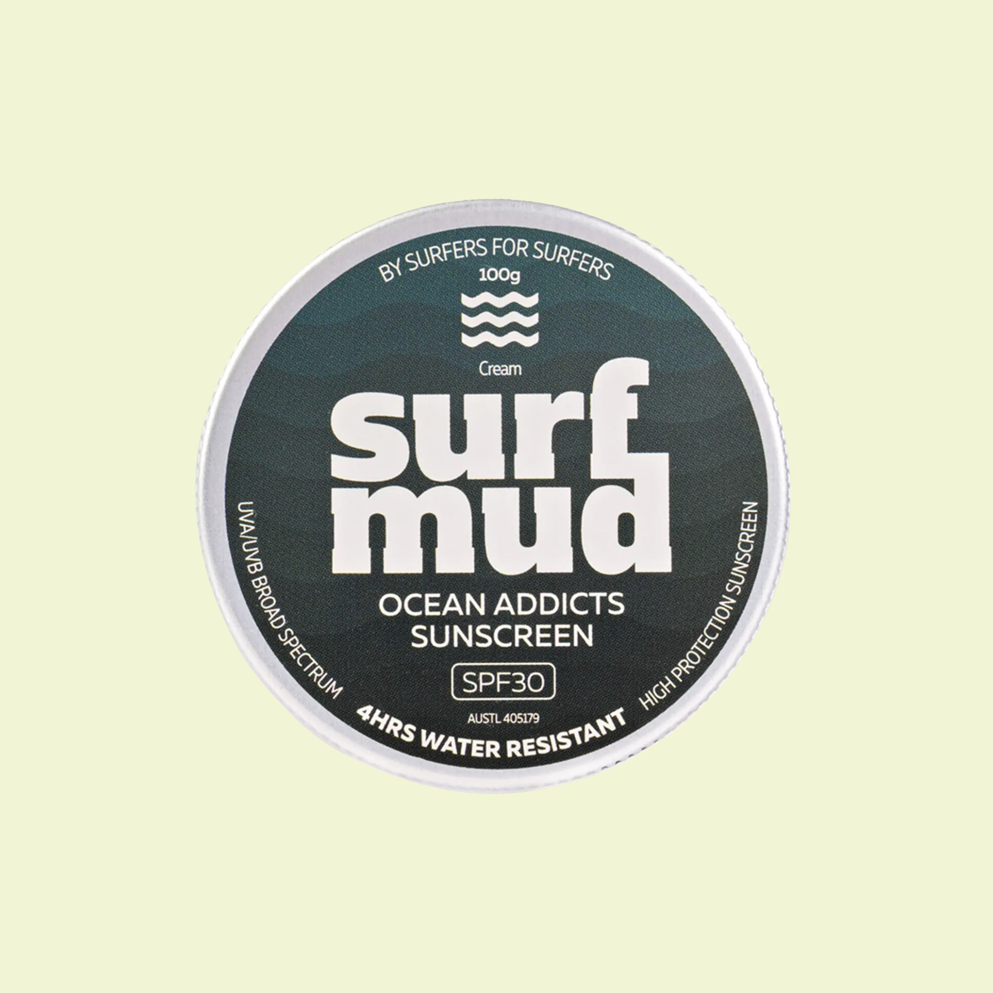 Surf Mud Ocean Addicts Sunscreen SPF30 100g Tin
