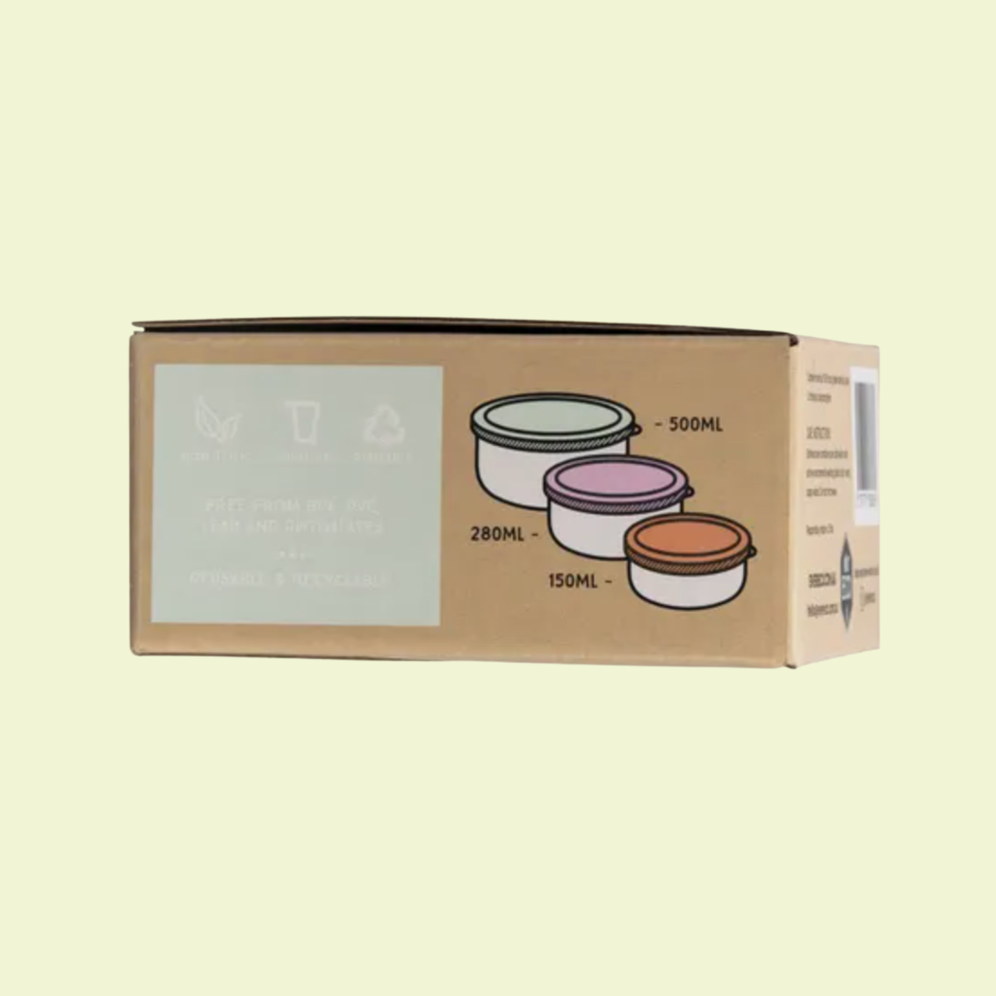 Stainless Steel Round Nesting Containers Spring Pastels 3pk