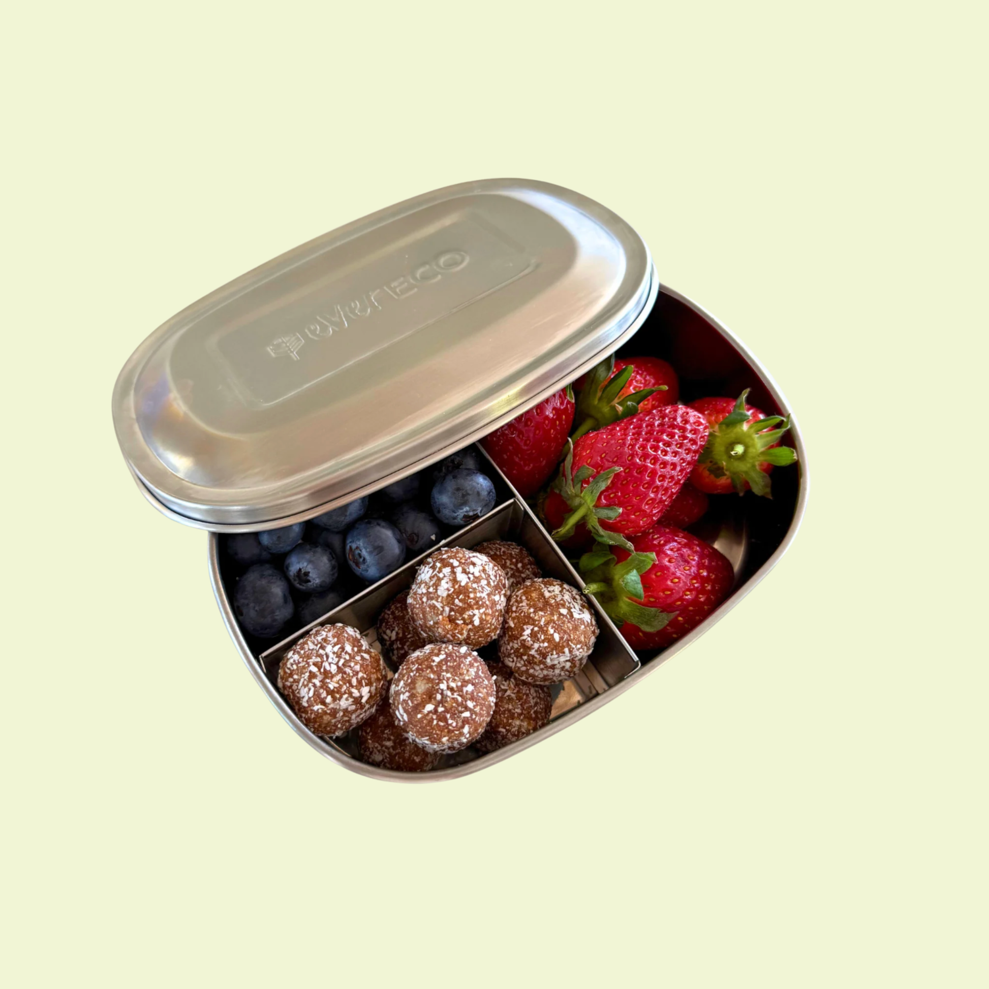 Ever Eco Stainless Steel Bento Snack Box 3 Compartments 580ml