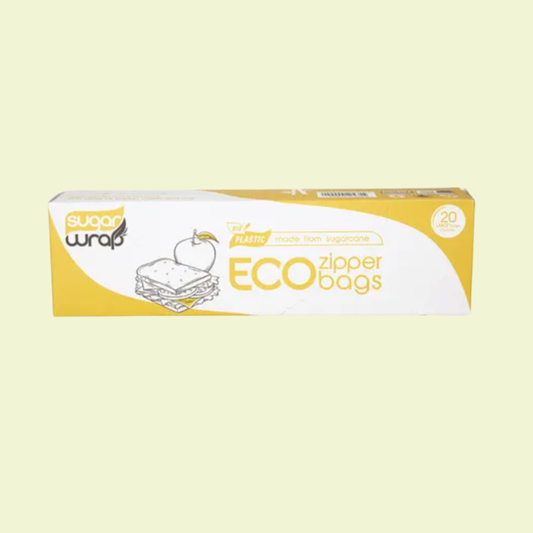 SugarWrap Eco Zipper Bags Made from Sugarcane Large 20pk
