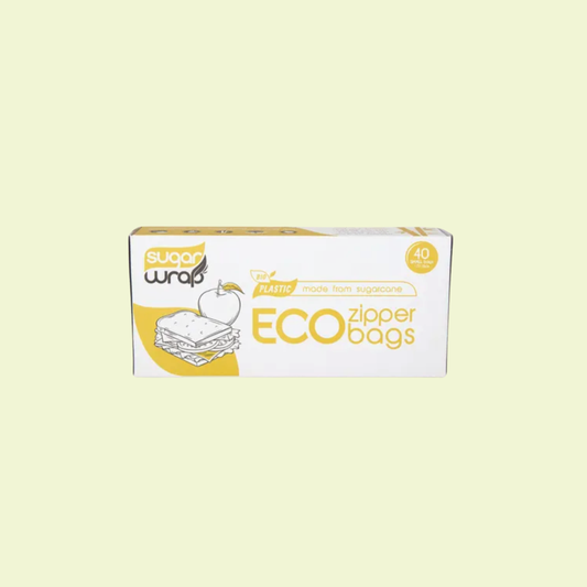 SugarWrap Eco Zipper Bags Made from Sugarcane Small 40pk
