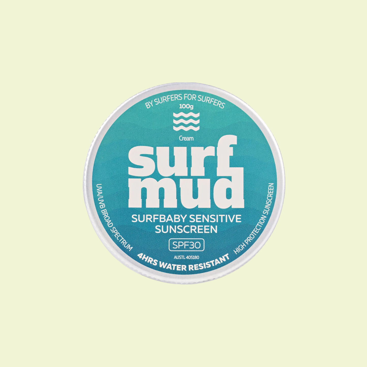 Surf Mud Surfbaby Sensitive Sunscreen SPF30 100g Tin