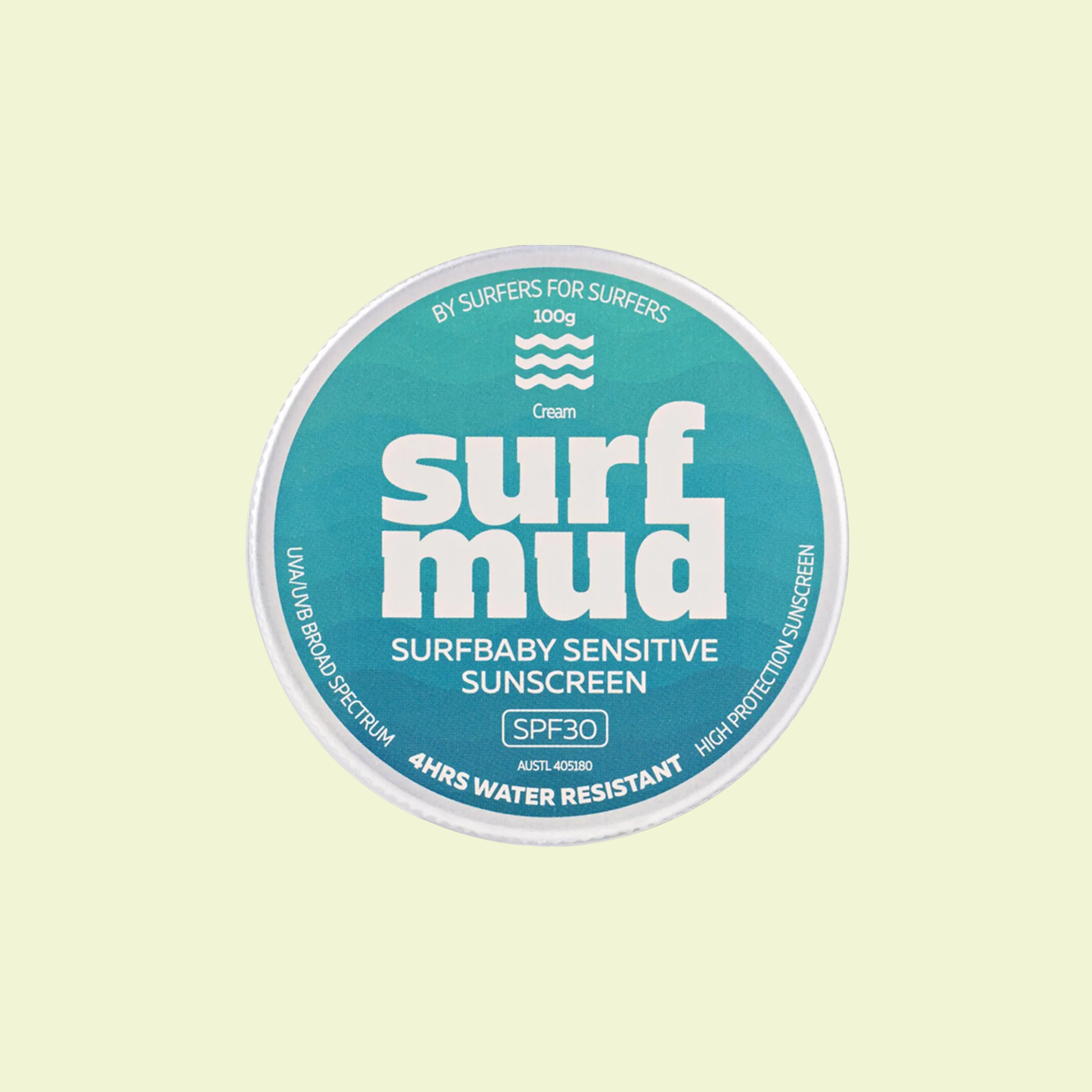 Surf Mud Surfbaby Sensitive Sunscreen SPF30 100g Tin
