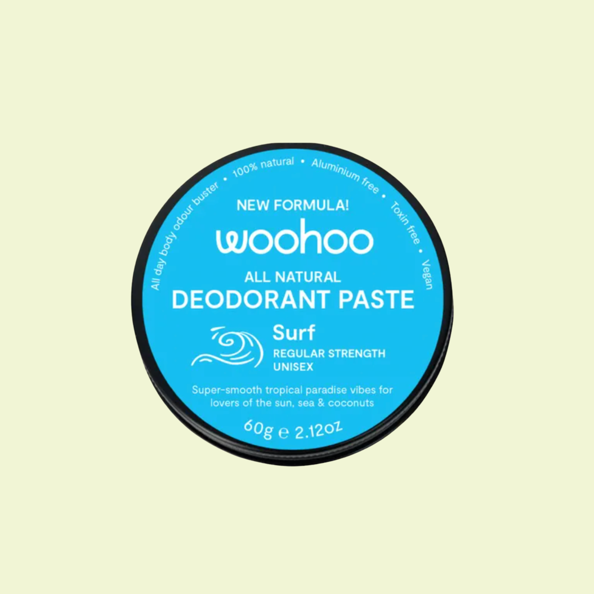 Woohoo Body Deodorant Paste Tin Surf Regular Strength 60g
